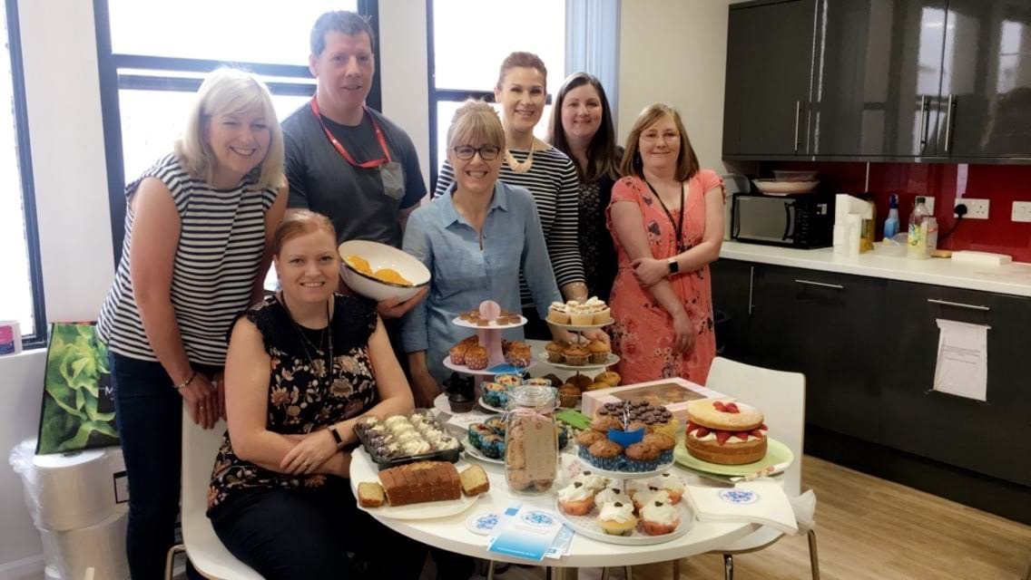 The Thompsons Solicitors Newcastle team baking cakes for Mesothelioma UK